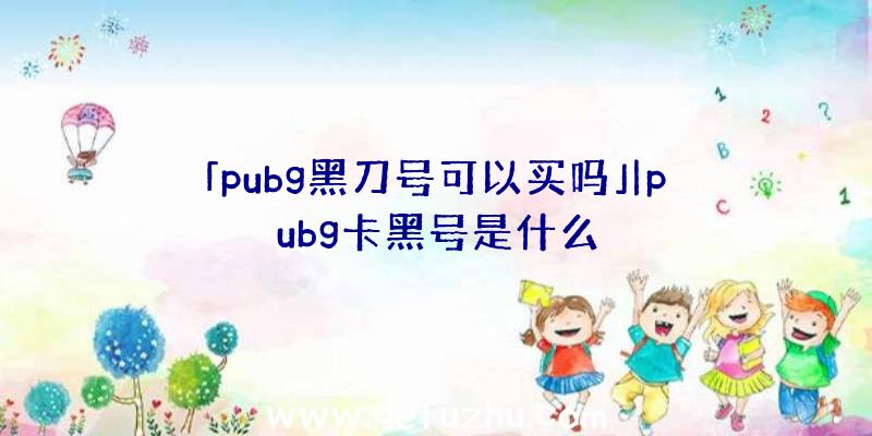 「pubg黑刀号可以买吗」|pubg卡黑号是什么